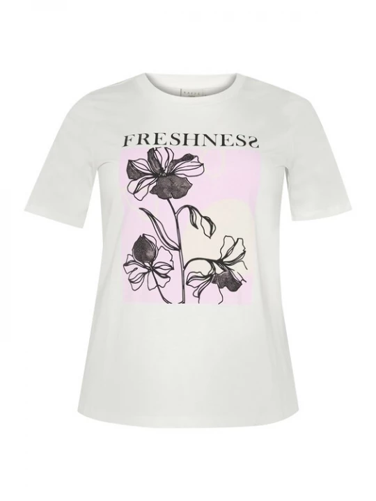 Foto van product KAFFE CURVE Shirt 'KC Crie' lichtlila / zwart / wit