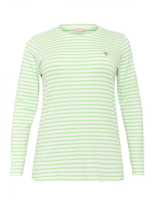 Foto van product KAFFE CURVE Shirt 'KC Lia' lichtgroen / wit