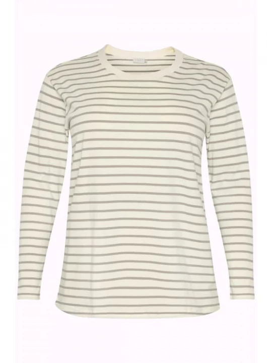Foto van product KAFFE CURVE Shirt 'KC Winni' ecru / taupe