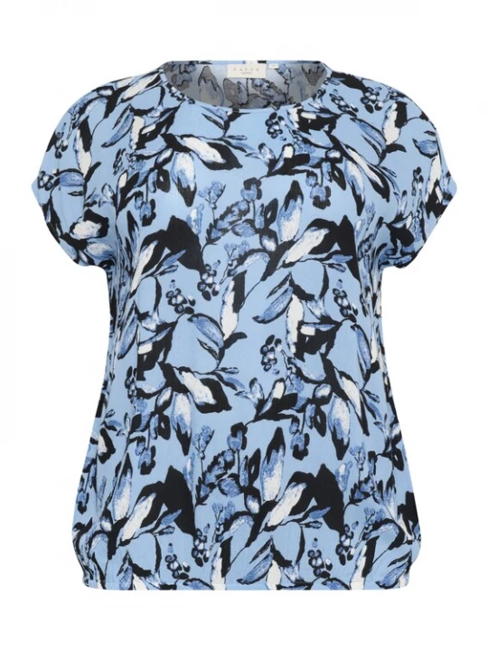 Foto van product KAFFE CURVE Shirt 'KCAmi' hemelsblauw / zwart / wit
