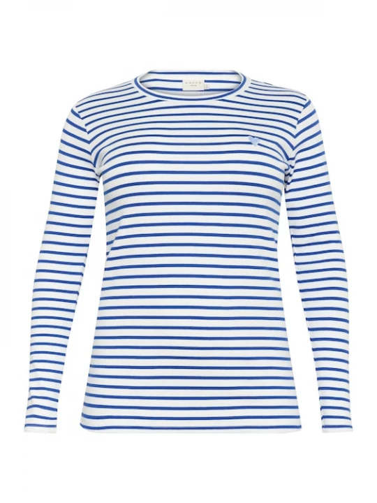 Foto van product KAFFE CURVE Shirt 'KCLia' donkerblauw / wit