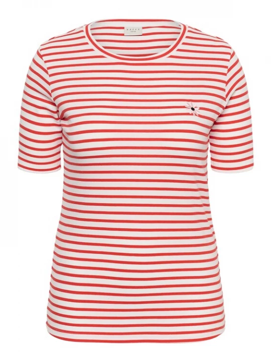 Foto van product KAFFE CURVE Shirt 'KCLia' grenadine / wit