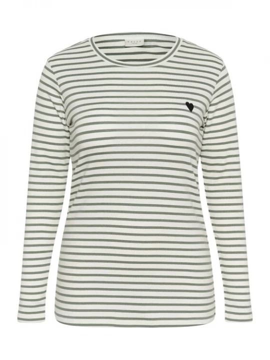 Foto van product KAFFE CURVE Shirt 'KClia' groen / wit
