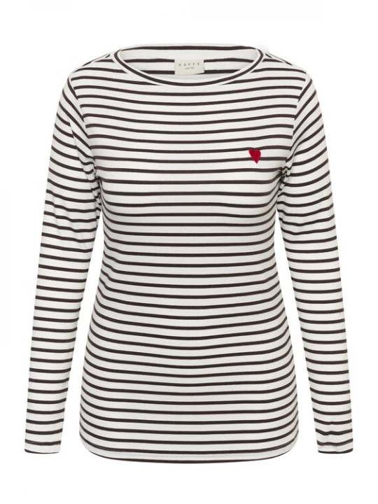 Foto van product KAFFE CURVE Shirt 'KCLia' rood / zwart / wit