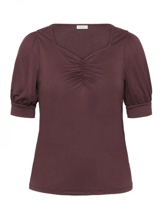 Foto van product KAFFE CURVE Shirt 'KCSissy' wijnrood