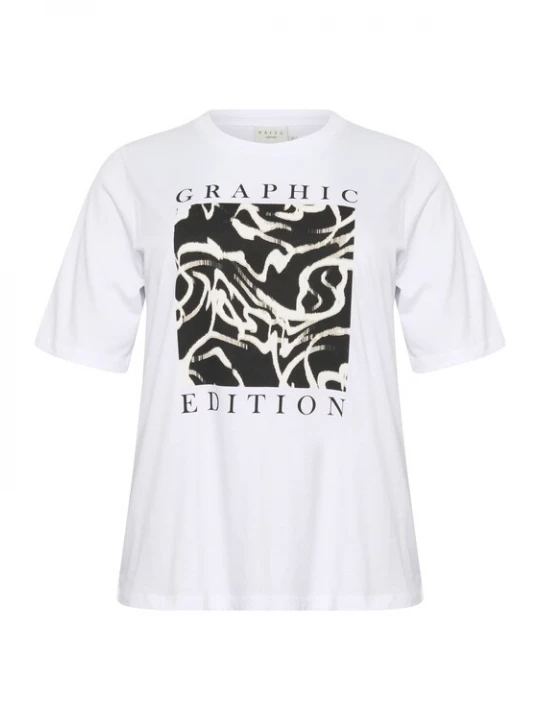 Foto van product KAFFE CURVE Shirt 'KCViva' zwart / wit