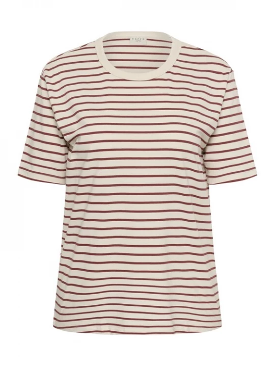 Foto van product KAFFE CURVE Shirt 'KCWinni' kastanjebruin / offwhite