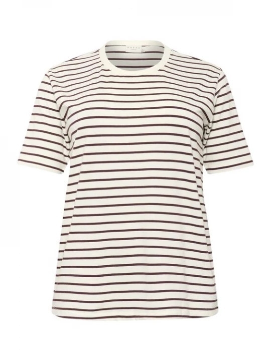 Foto van product KAFFE CURVE Shirt 'KCWinni' wijnrood / wit