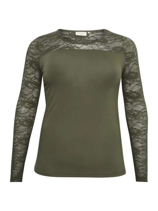 Foto van product KAFFE CURVE Shirt 'laura' olijfgroen