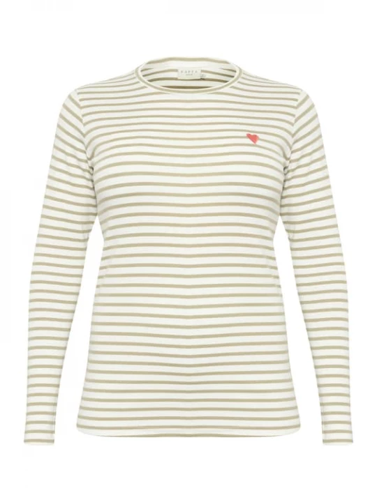 Foto van product KAFFE CURVE Shirt 'Lia' beige / olijfgroen / oranjerood