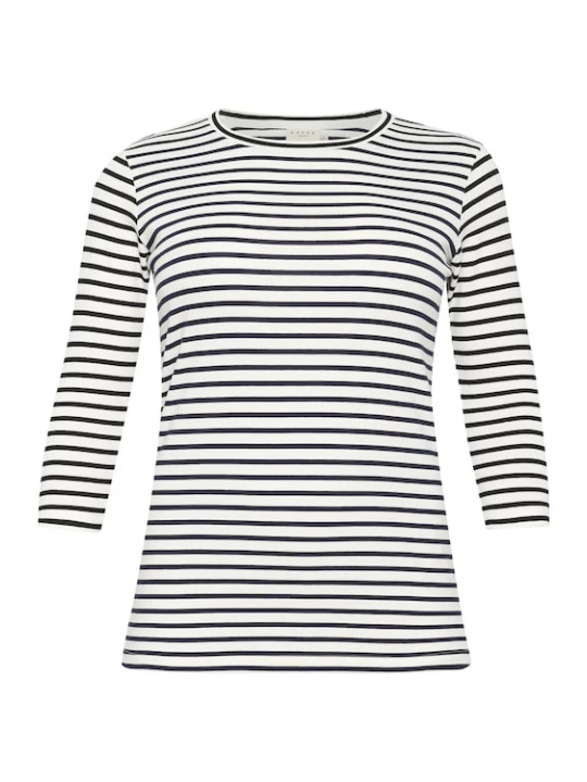 Foto van product KAFFE CURVE Shirt 'Lia' lichtbeige / zwart
