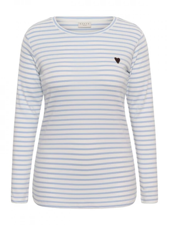 Foto van product KAFFE CURVE Shirt 'Lia' lichtblauw / wit