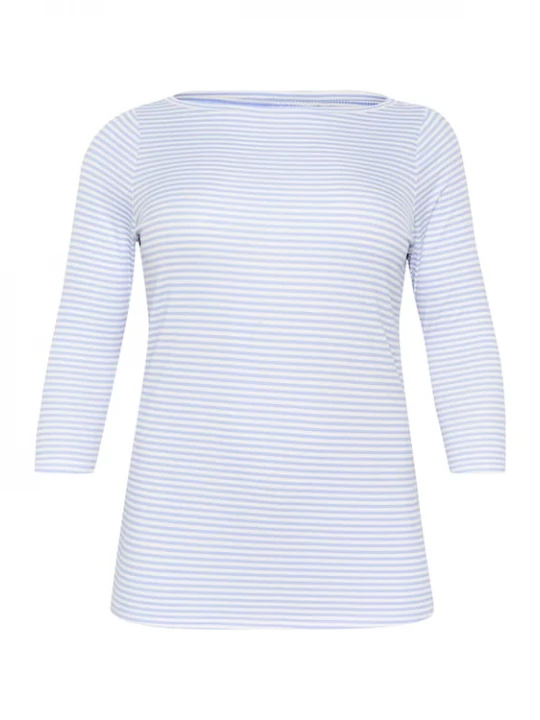 Foto van product KAFFE CURVE Shirt 'Malle' hemelsblauw / wit