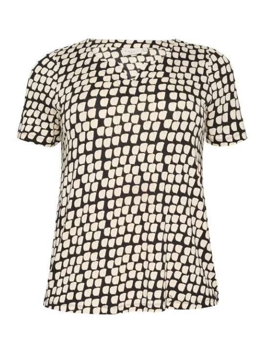 Foto van product KAFFE CURVE Shirt 'Mella' beige / ivoor / zwart