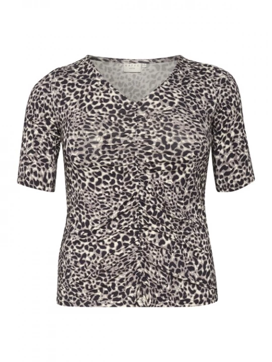 Foto van product KAFFE CURVE Shirt 'Sevana' beige / kaki / zwart / wit