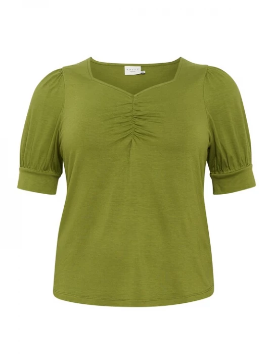 Foto van product KAFFE CURVE Shirt 'Sissy' olijfgroen