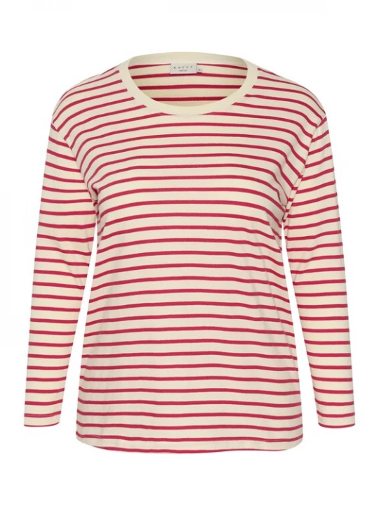 Foto van product KAFFE CURVE Shirt 'Winni' beige / pink
