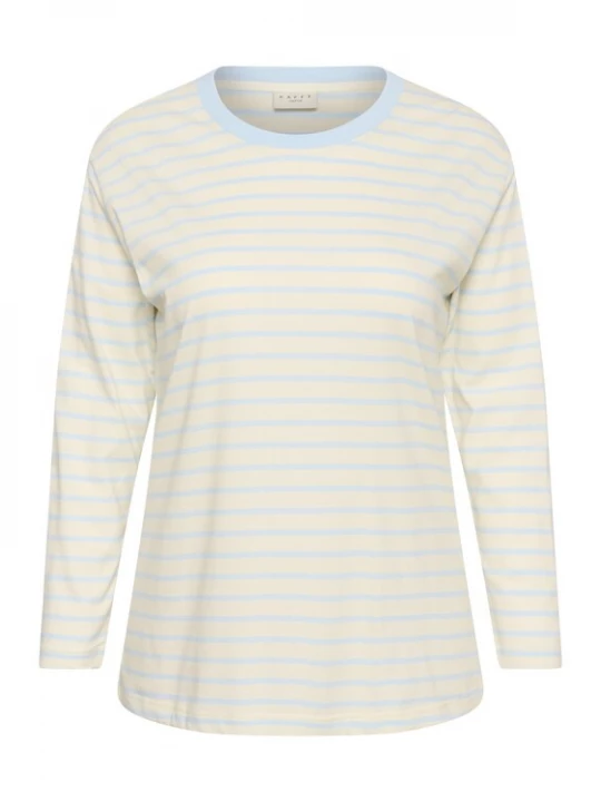Foto van product KAFFE CURVE Shirt 'Winni' crème / lichtblauw