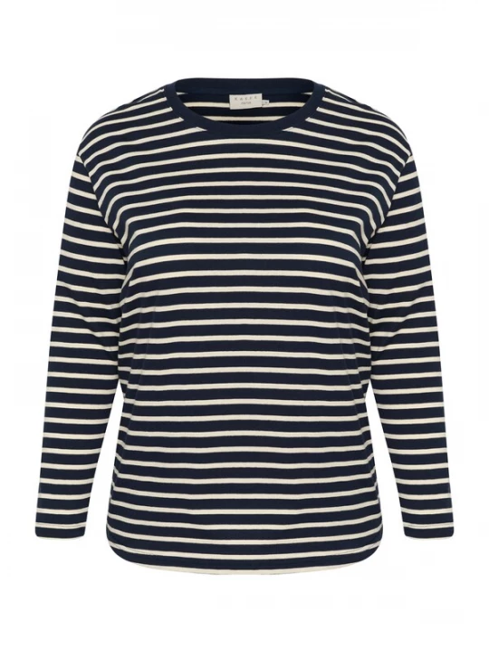 Foto van product KAFFE CURVE Shirt 'Winni' crème / nachtblauw