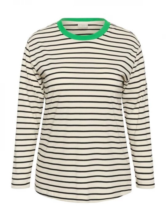 Foto van product KAFFE CURVE Shirt 'Winni' groen / zwart / wit