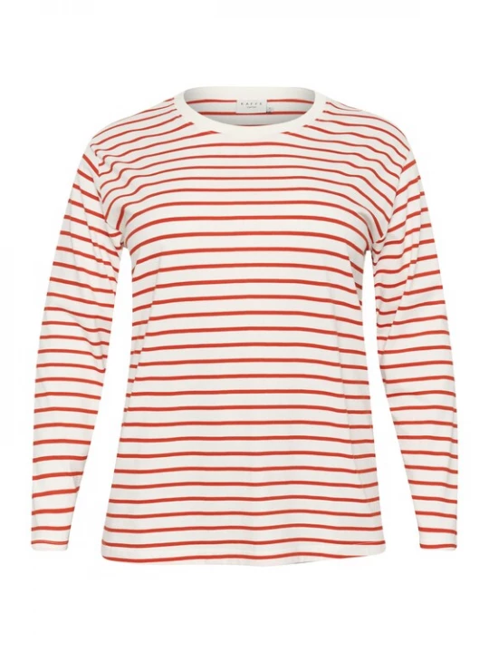 Foto van product KAFFE CURVE Shirt 'Winni' rood / wit