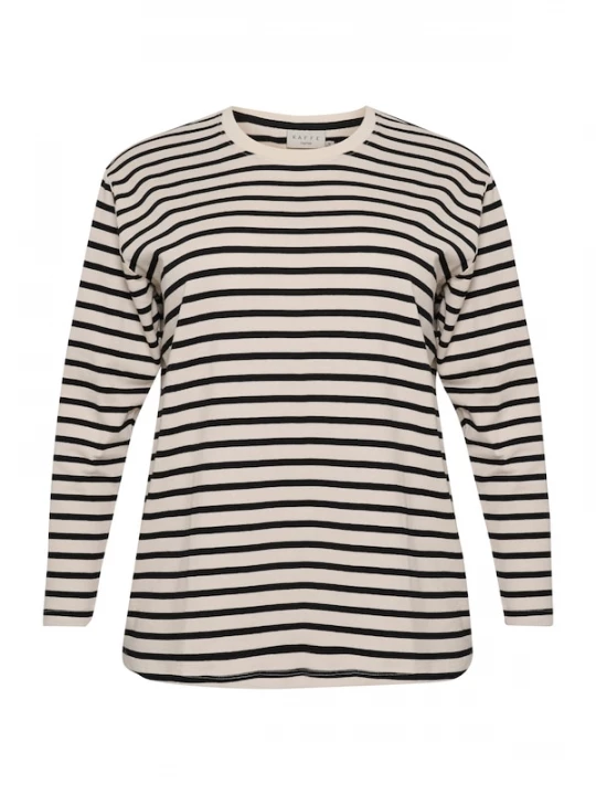 Foto van product KAFFE CURVE Shirt 'Winni' zwart / wit