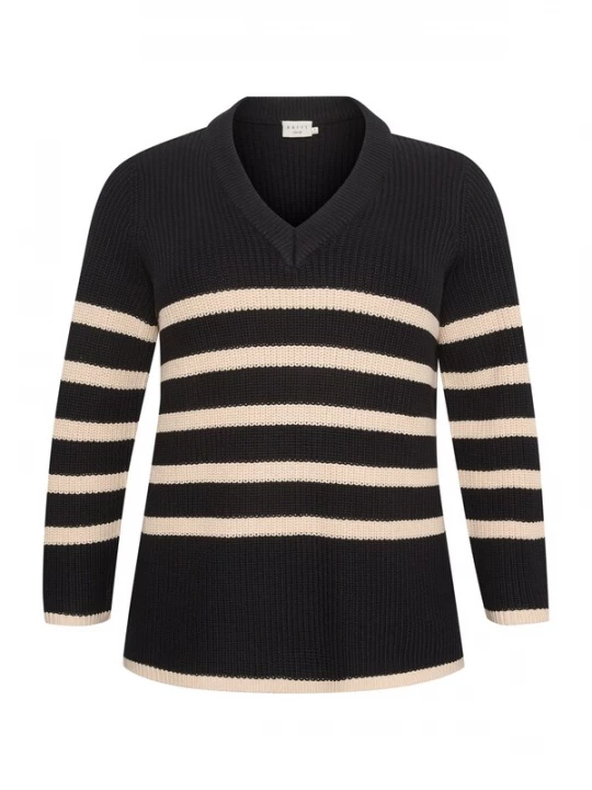 Foto van product KAFFE CURVE Trui 'Iri' beige / zwart