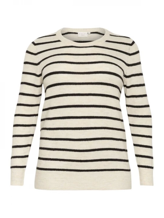 Foto van product KAFFE CURVE Trui 'KA Linda' beige / zwart