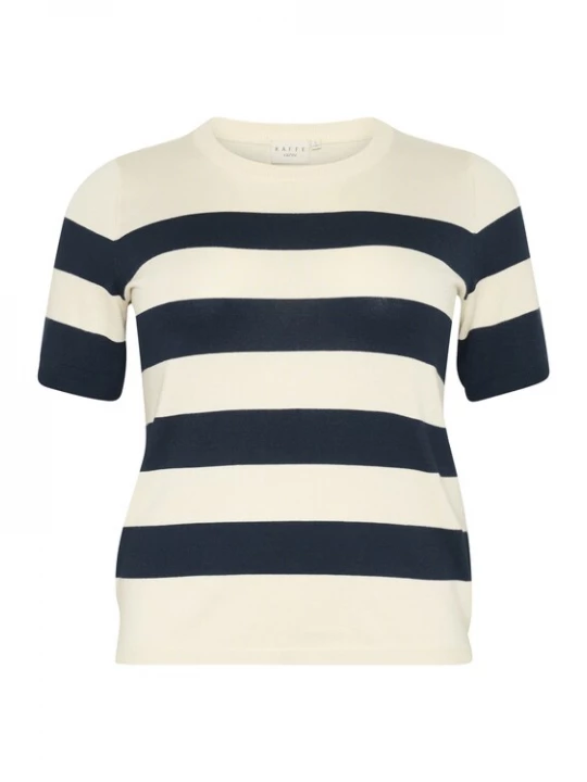 Foto van product KAFFE CURVE Trui 'KC Malia' navy / wit