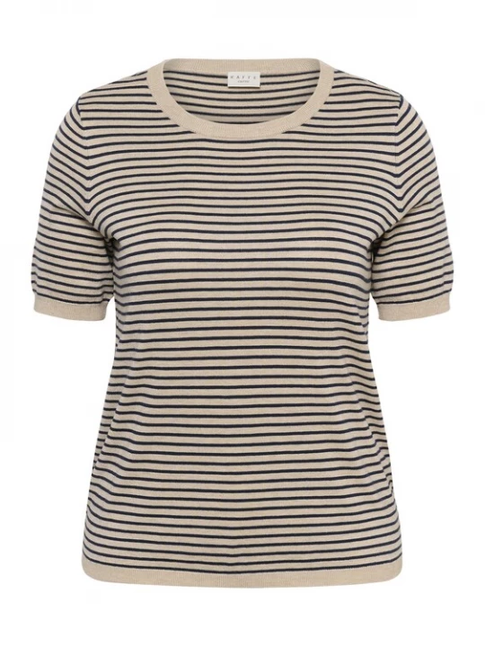 Foto van product KAFFE CURVE Trui 'KClizzy' beige / donkerblauw