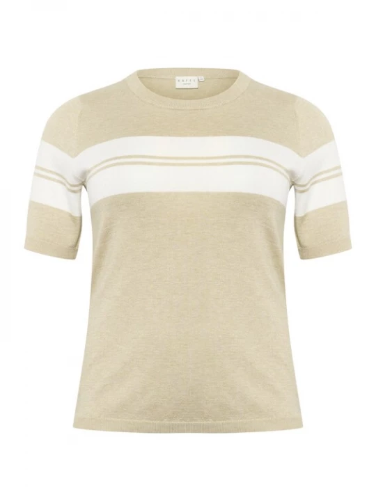 Foto van product KAFFE CURVE Trui 'KClizzy' beige gemêleerd / wit