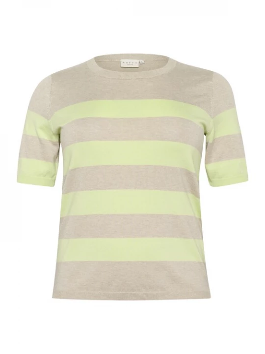 Foto van product KAFFE CURVE Trui 'KCLizzy' beige / neongroen