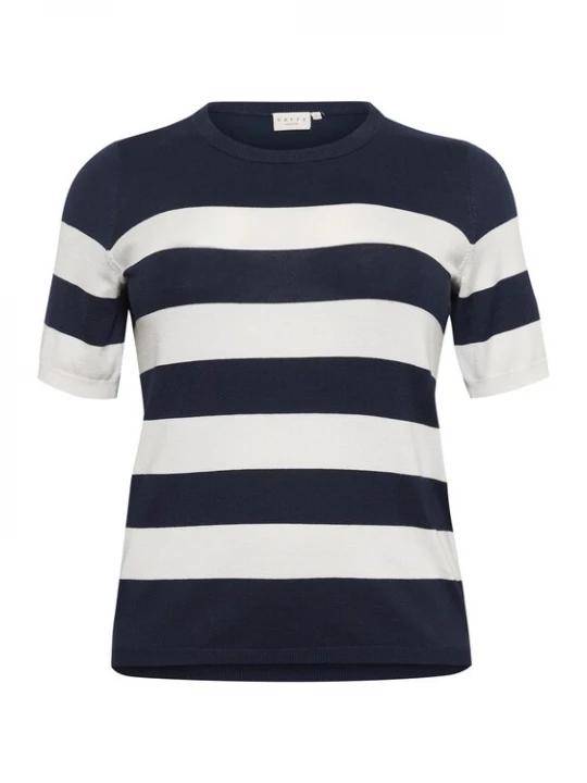 Foto van product KAFFE CURVE Trui 'KCLizzy' navy / wit