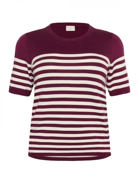 Foto van product KAFFE CURVE Trui 'Lizzy' bessen / wit