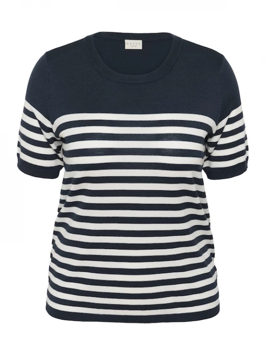 Foto van product KAFFE CURVE Trui 'Lizzy' navy / wit