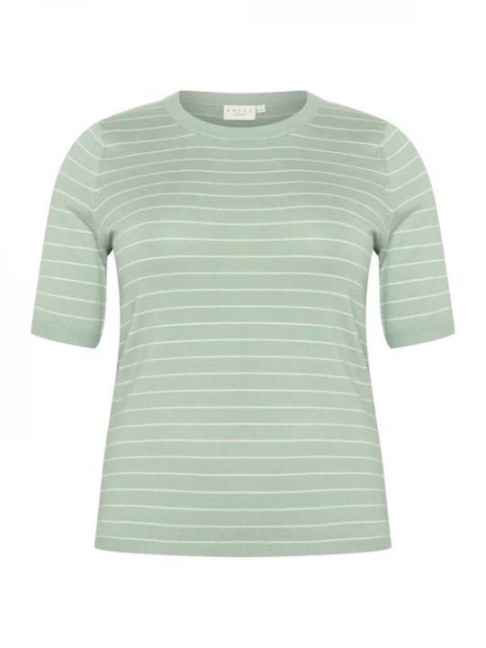 Foto van product KAFFE CURVE Trui 'Malia' pastelgroen / wit