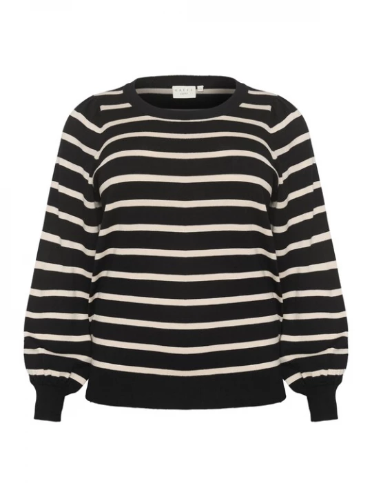 Foto van product KAFFE CURVE Trui 'Miana' zwart / offwhite
