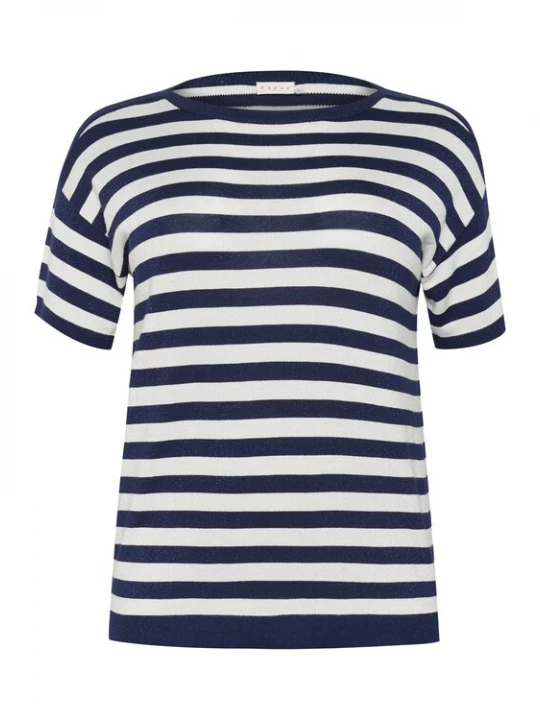 Foto van product KAFFE CURVE Trui 'Regitta' marine / wit
