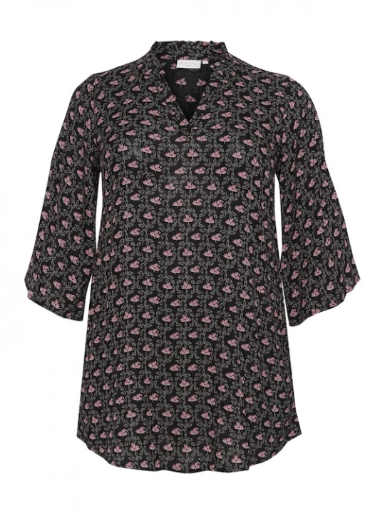 Foto van product KAFFE CURVE Tuniek 'KC Amy' donkerroze / zwart / wit