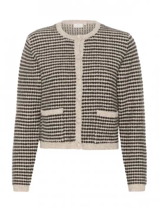 Foto van product Kaffe Gebreid vest 'Ellery' grijs / zwart