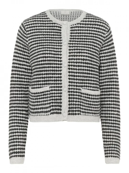 Foto van product Kaffe Gebreid vest 'Ellery' zwart / natuurwit