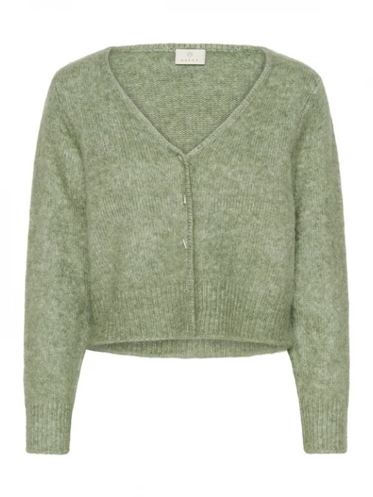 Foto van product Kaffe Gebreid vest 'KAMelania' groen gemêleerd