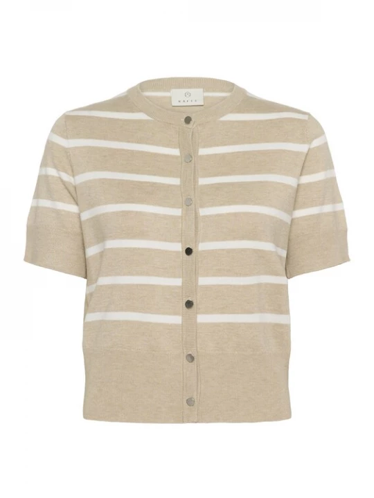 Foto van product Kaffe Gebreid vest 'Lizza' beige gemêleerd / wit