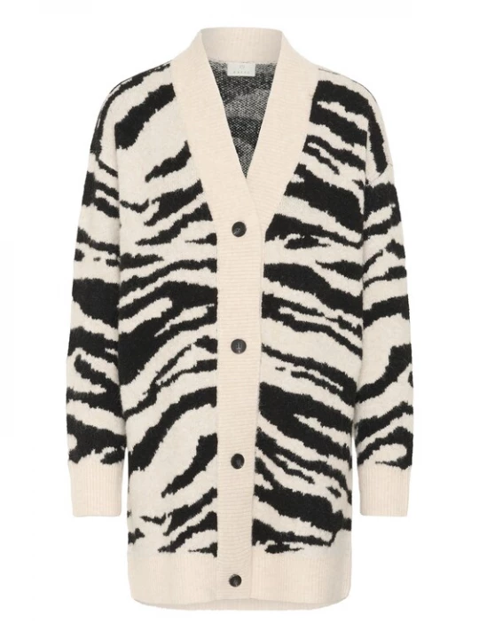 Foto van product Kaffe Gebreid vest 'Sandra' zwart / wit