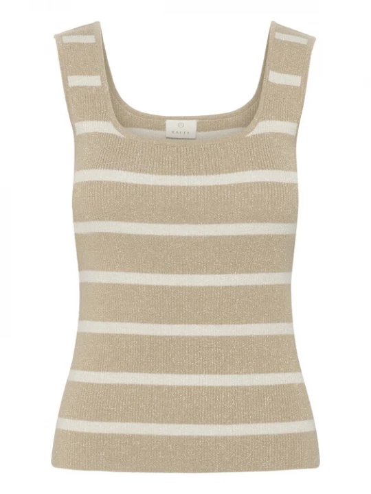 Foto van product Kaffe Gebreide top 'KAMorita' donkerbeige / wit