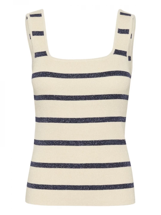 Foto van product Kaffe Gebreide top 'KAMorita' navy / wolwit