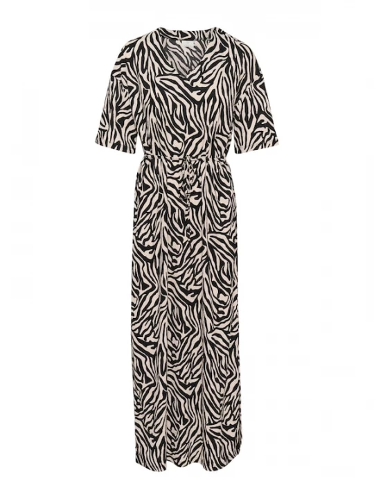 Foto van product Kaffe Jurk 'Ivanna' beige / zwart