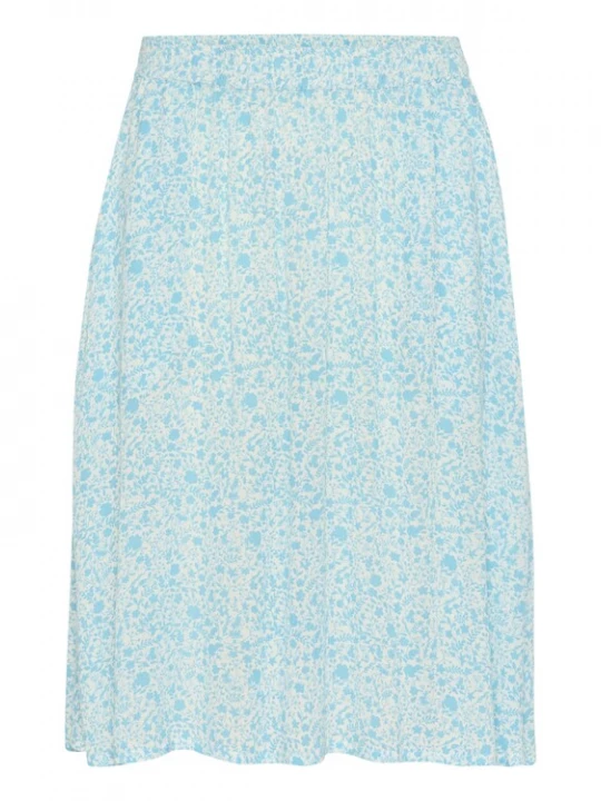 Foto van product Kaffe Rok 'Amber' aqua / offwhite