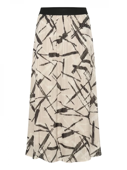 Foto van product Kaffe Rok 'Archy' beige / zwart