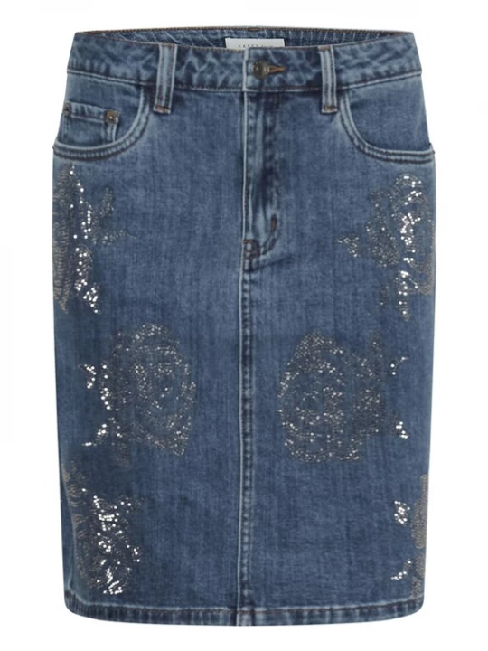 Foto van product Kaffe Rok 'Castelia' blauw denim